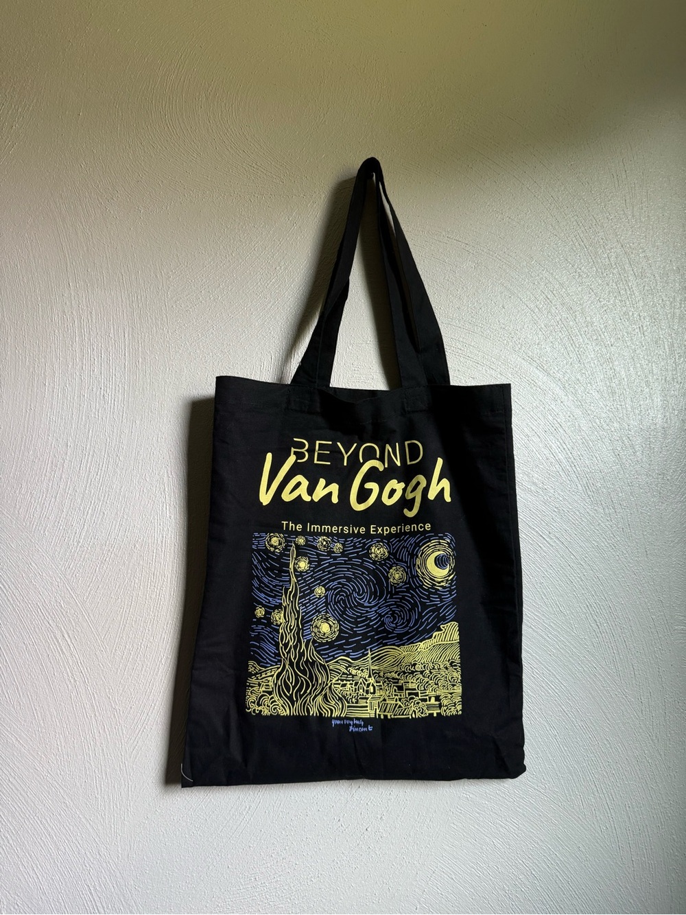 Black Tote Bag - Van Gogh Branded Canvas Carryall